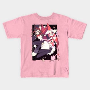 Huskerdust Firework Hazbin Hotel Husk and Angel Dust fanart By Anshiehoop Kids T-Shirt